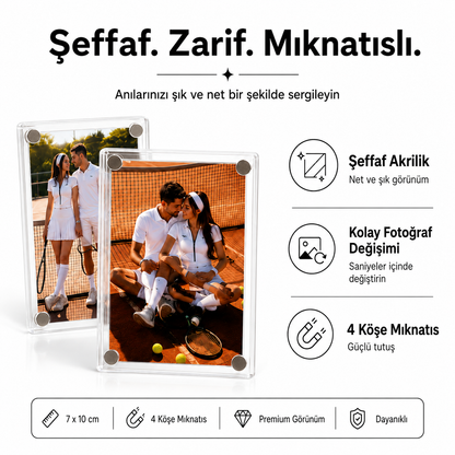 Acrylic™ Şeffaf Manyetik Fotoğraf Çerçevesi Seti